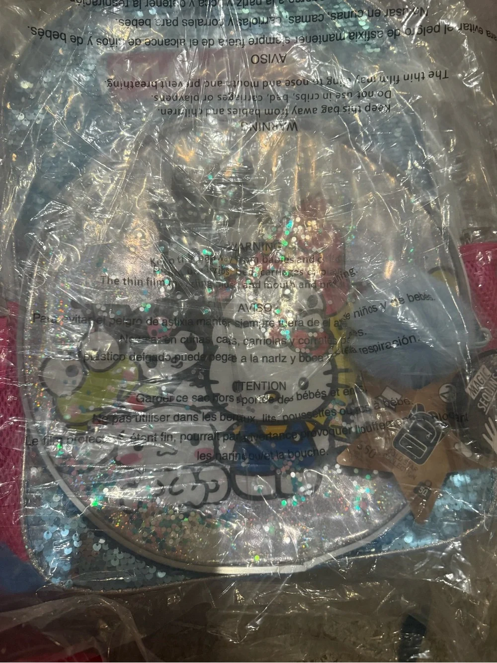Hello Kitty & Friends Sequin Glitter Backpack NWT Kids School Bag